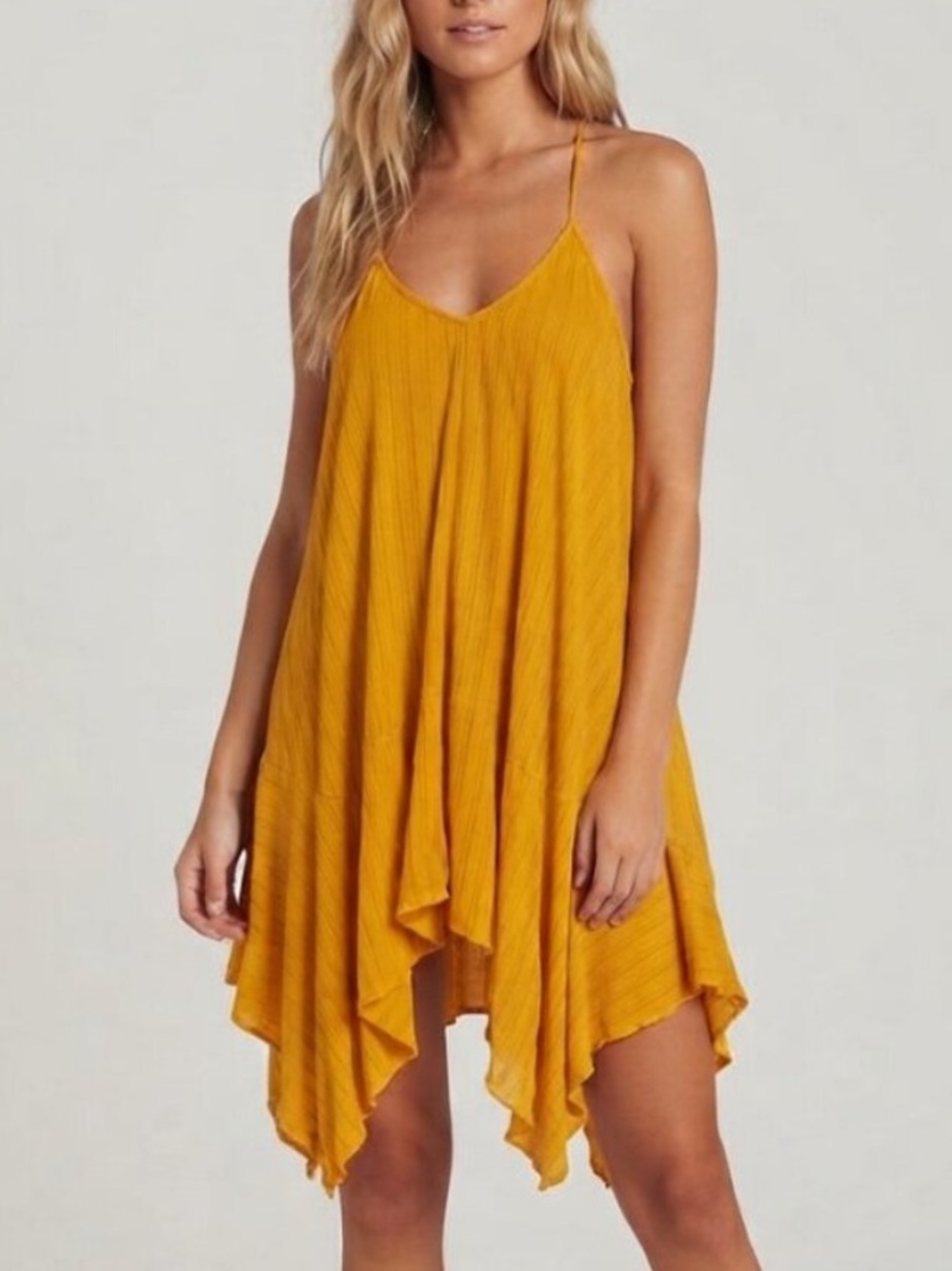 FP Beach Mustard Yellow Cover-Up Mini Dress Size XS 57223
